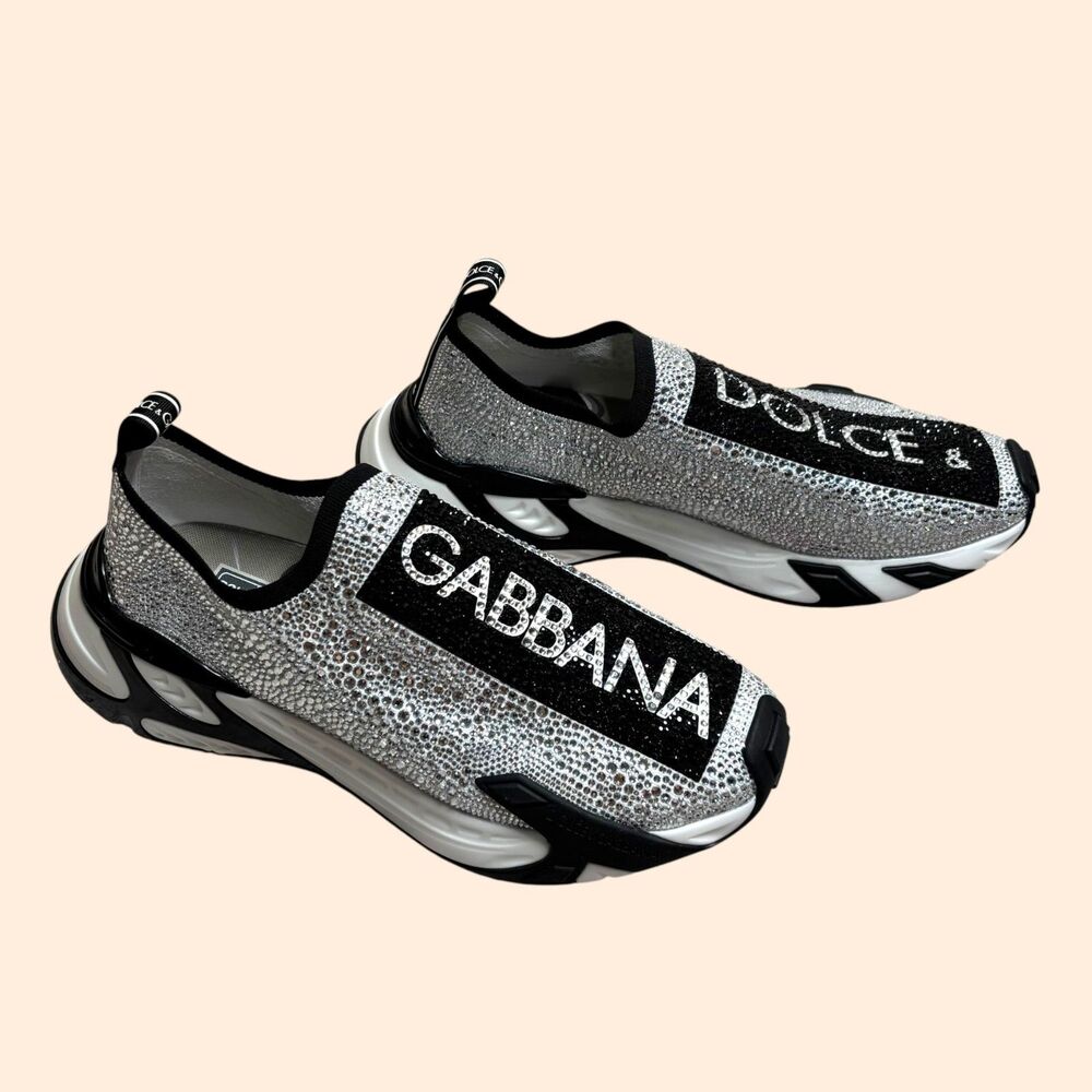 Dolce Gabbana Sorrento Crystal Slip On Sneakers